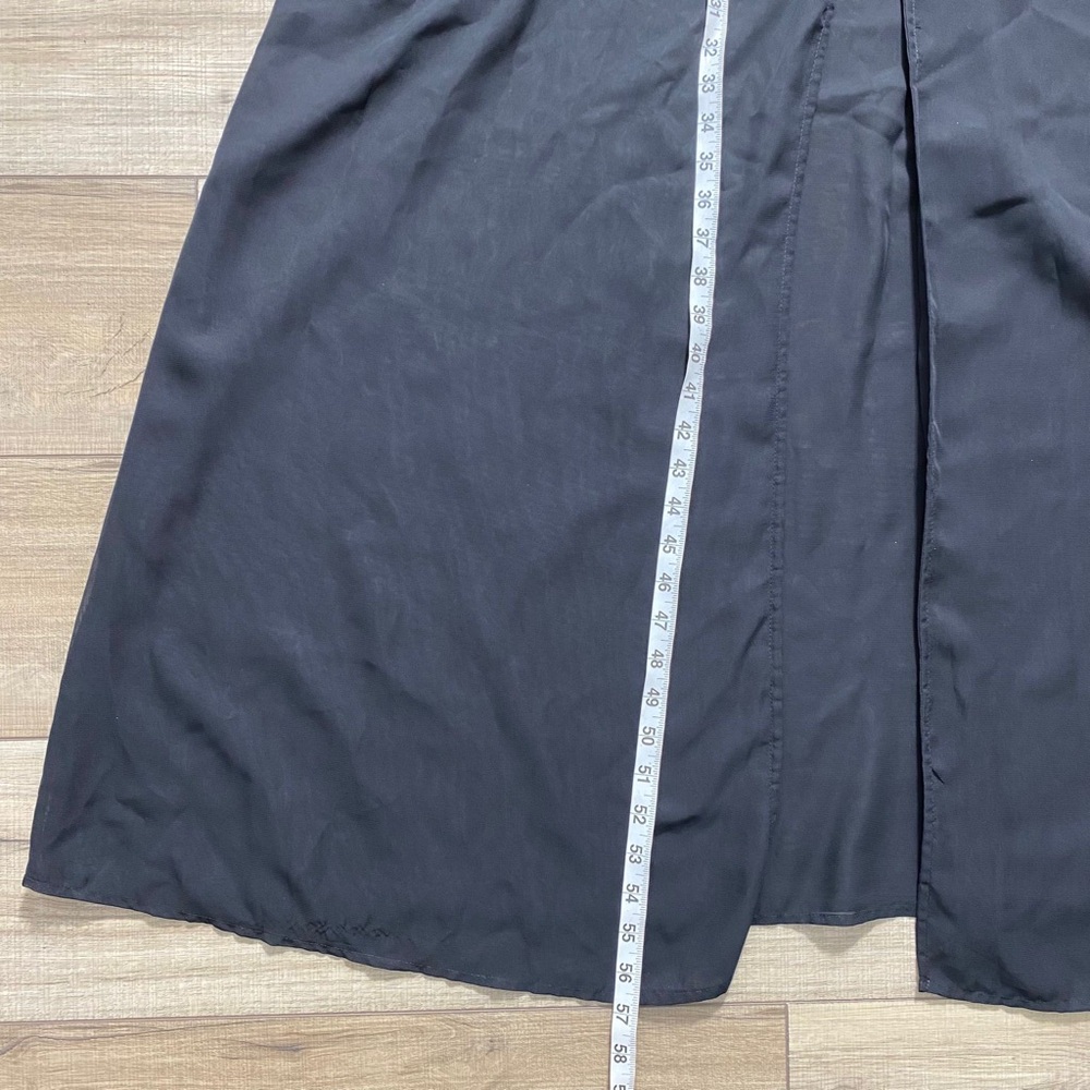 Gianni Bini Womens Open Front Kara Dress Size XL‎ Black Semi-Sheer Lined - Picture 4 of 13